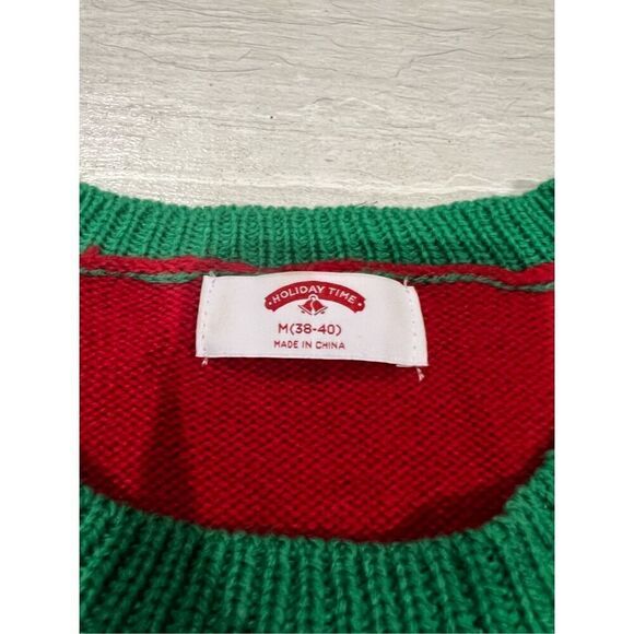 Holiday Time Cow With Light Up Necklace Ugly Christmas Sweater Men’s Medium - Picture 6 of 10